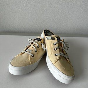 Sperry Women’s Soft Yellow Slip On Slides Casual Canvas Shoes Size 8 1/2